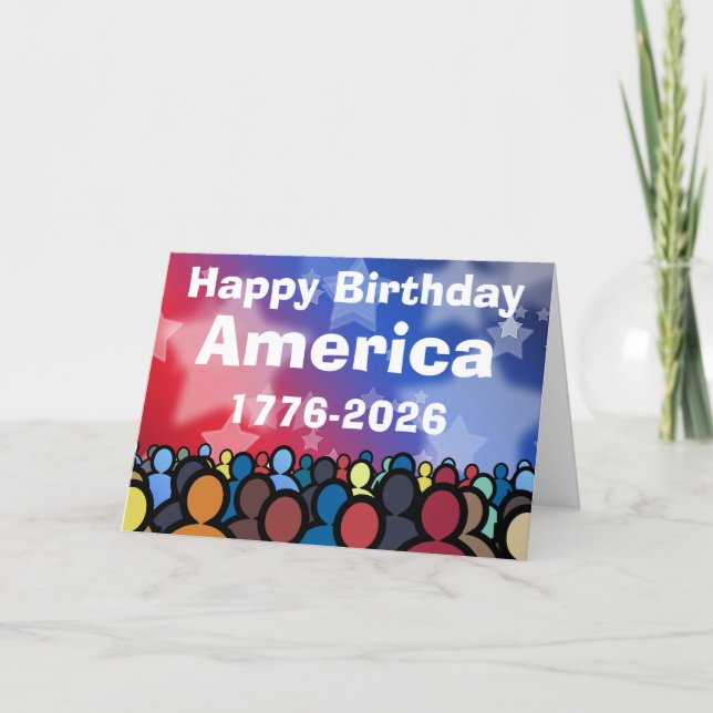 Happy Birthday America 1776 to 2026 Kort (Framsida)