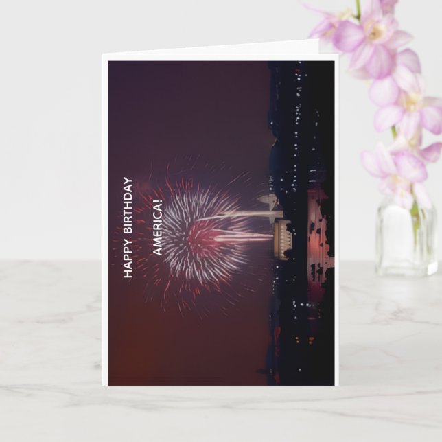 Happy Birthday America Greeting Card Kort (Orkide)