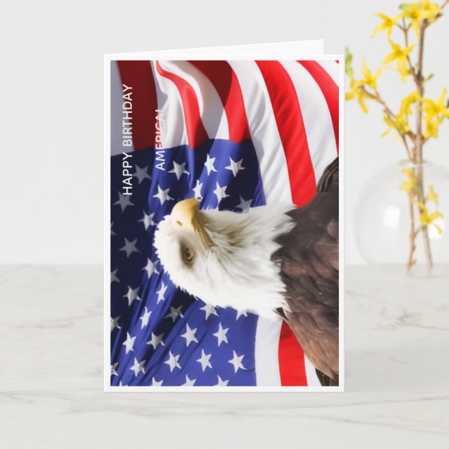Happy Birthday America Greeting Card Kort (Gul blomma)