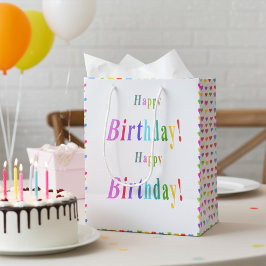 Happy Birthday and Flirty Hearts Pastel Colors