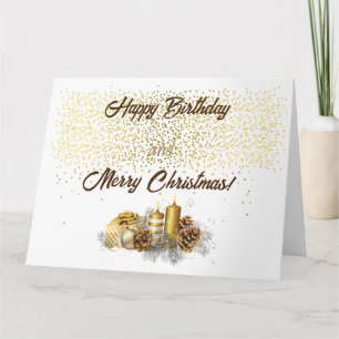 Happy Birthday and Merry Christmas Kort