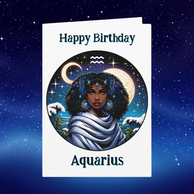 Happy Birthday Aquarius |  Inside Coloring Page Kort (Skapare uppladdad)