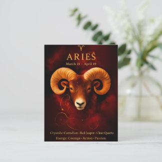 Happy Birthday Aries | Birthstone Post Card  Vykort