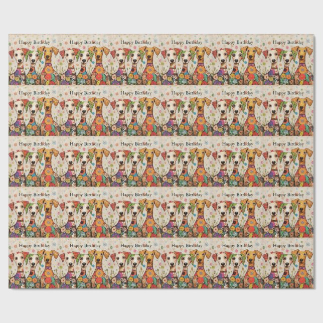 Happy Birthday! Artsy Puppy Design, Presentpapper (Platt)