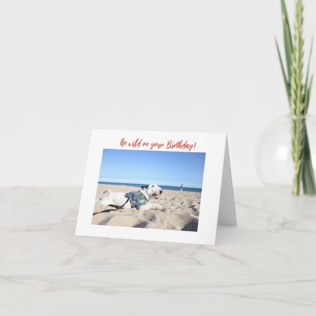 Happy Birthday! Beach Bull Terrier Hawaii Kort (Framsida)