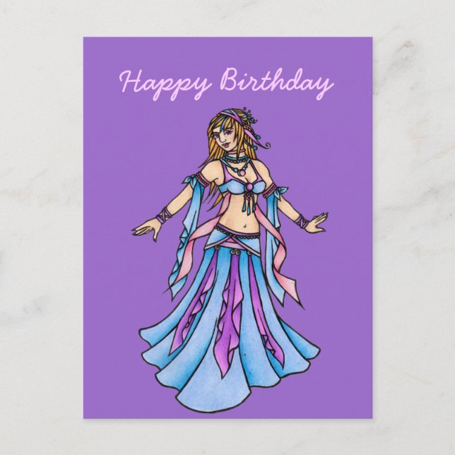 Happy Birthday Belly Dancer  Vykort (Framsida)