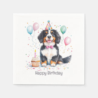 Happy Birthday Bernese Mountain Dog Pappersservett