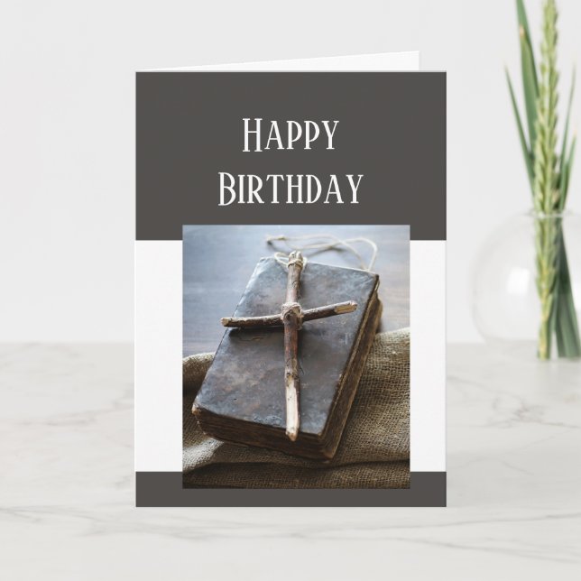 Happy Birthday Bible Cross Love Respect  Card Kort (Framsida)