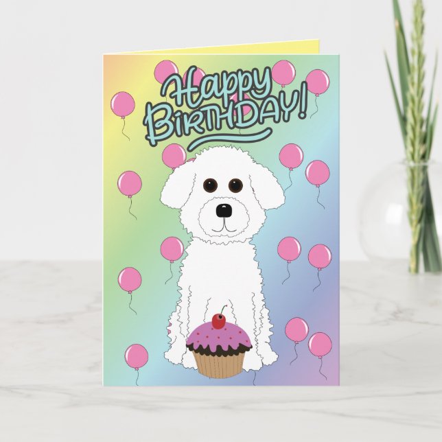 Happy Birthday Bichon Frise  Kort (Framsida)