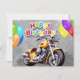 Happy birthday! biker vykort