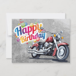 Happy birthday! biker vykort