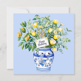 Happy birthday & bouquet of flowers Greeting card Julkort