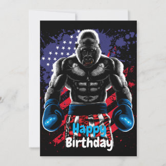 Happy Birthday boxer gorilla Inbjudningar