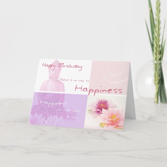 Happy Birthday Buddah Kort (Framsida)