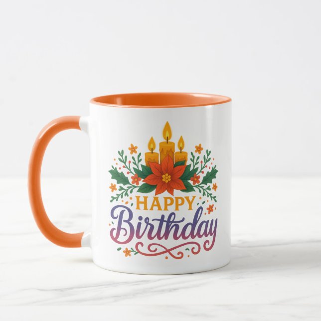 Happy Birthday Candle Combo Mug Mugg (Vänster)