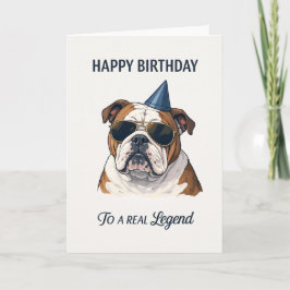 happy birthday card english bulldog kort