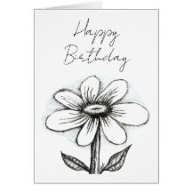 Happy Birthday card for her with daisy