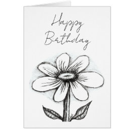 Happy Birthday card for her with daisy OBS Kort