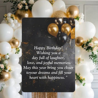  Happy Birthday Card - Joyful Wishes, Balloons & C Inbjudningar