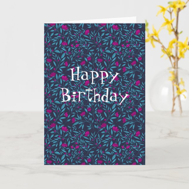 happy birthday Card Kort (Gul blomma)