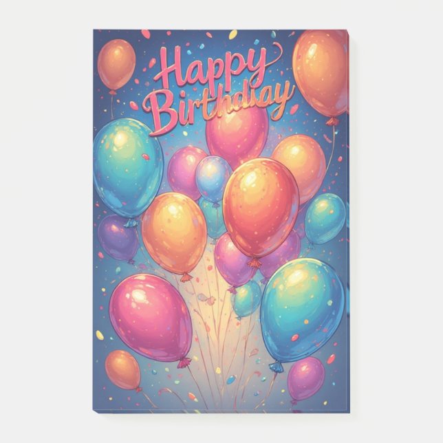 Happy Birthday Celebration Post-It Notes (Framsida)