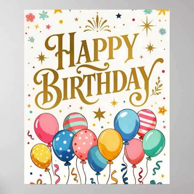 Happy Birthday Celebration Poster (Framsidan)