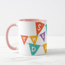 "Happy Birthday" Colorful Bunting Pink Two-Tone Mugg