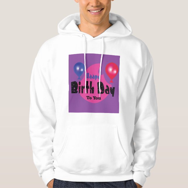 Happy Birthday – Colorful Celebration Party Design Hoodie (Framsida)