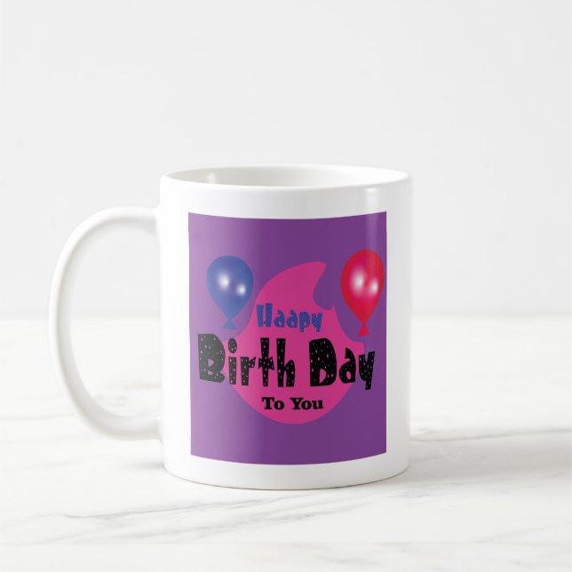 Happy Birthday – Colorful Celebration Party Design Kaffemugg (Vänster)