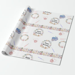 Happy Birthday Crochet Wrapping Paper Presentpapper