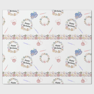 Happy Birthday Crochet Wrapping Paper Presentpapper