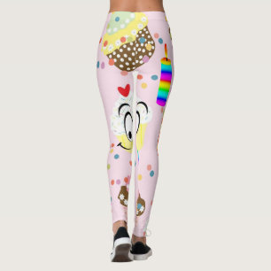 Happy Birthday Cupcake Leggings på svenska