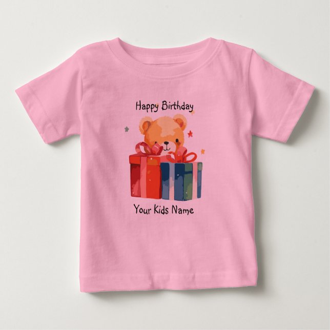 Happy Birthday Custom name T Shirt (Framsida)