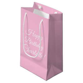 Happy Birthday custom script name text light pink