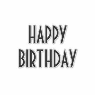Happy Birthday Custom Simple Minimal Black Klistermärken