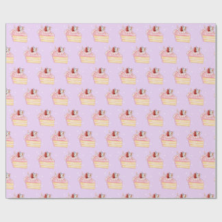 Happy Birthday Cute Strawberry Shortcake and Mochi Presentpapper