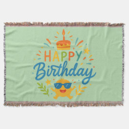 Happy Birthday | Cute Sunshine Throw Blanket Filt