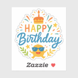 Happy Birthday | Cute Sunshine Vinyl Sticker Sheet Klistermärken