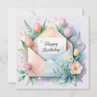 Happy birthday darling. Greeting card Julkort
