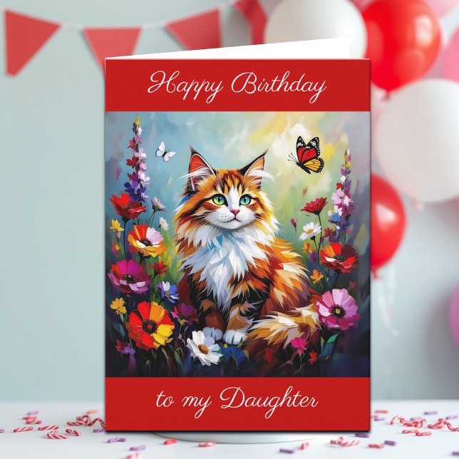  Happy Birthday Daughter | Cute Cat   Kort (Skapare uppladdad)
