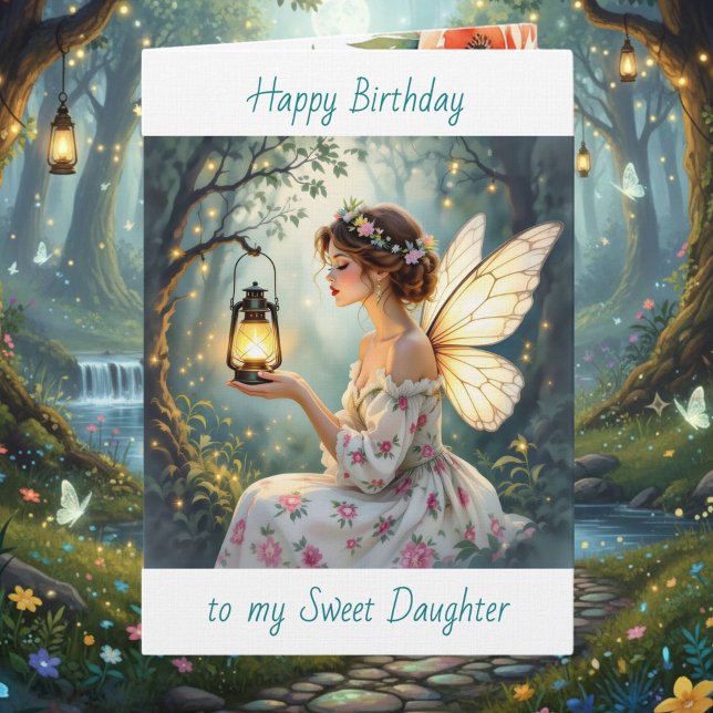 Happy Birthday Daughter | Fairy Themed Kort (Skapare uppladdad)