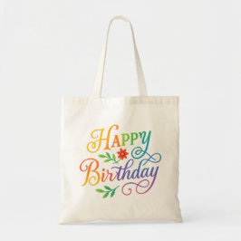Happy Birthday Floral Rainbow Adult Zip-Up Hoodie  Tygkasse