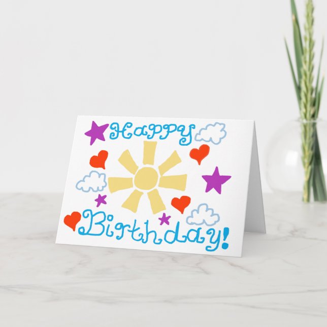 Happy Birthday! Folded Greeting Card Kort (Framsida)