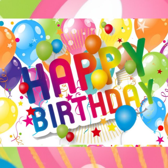 Happy Birthday Folded Greeting Card Kort (Front!)