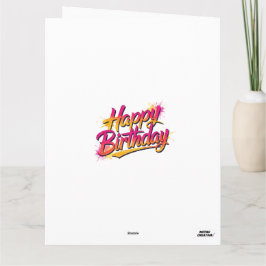 Happy Birthday Folded Greeting Card Kort