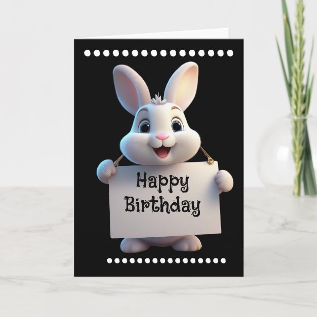 HAPPY BIRTHDAY Folded Greeting Card Kort (Framsida)