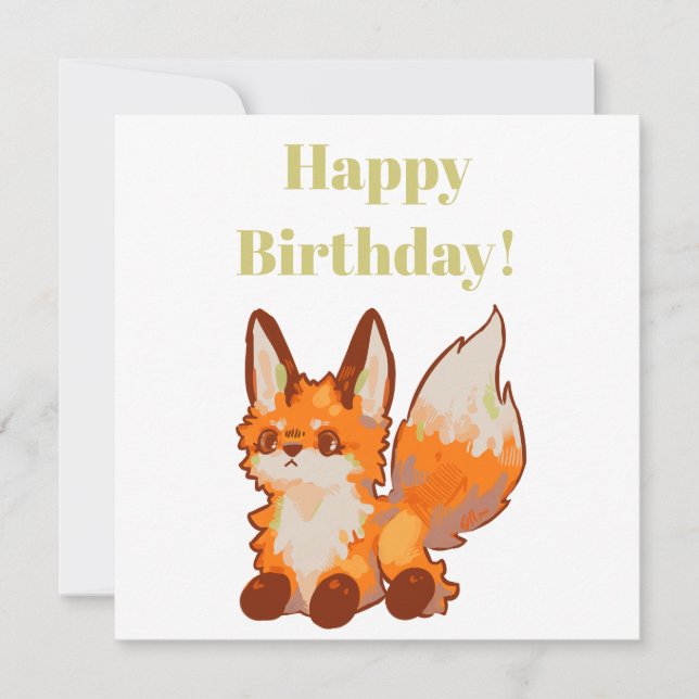 Happy Birthday! Fox, vosje Kort (Framsida)