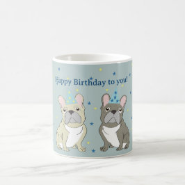 Happy birthday French, bulldog Kaffemugg