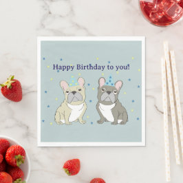 Happy birthday French bulldog Pappersservett