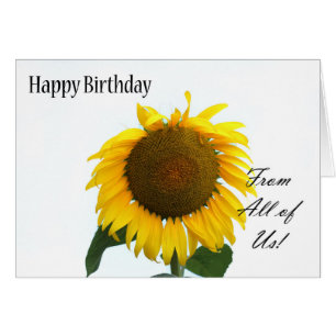 Happy birthday from all of us - sunflower hälsningskort